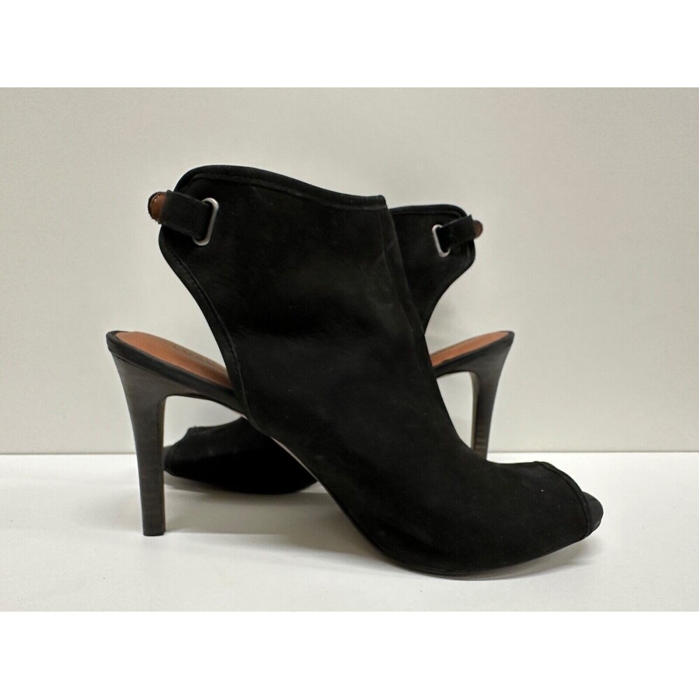 Lucky Brand women size 9.5M black suede upper buckle heel ankle shoe strap shoes - Picture 5 of 12